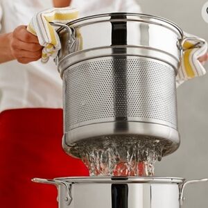 All Clad perforated inserts steamer or pasta strainer